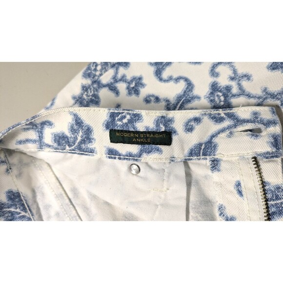 Vintage Ralph Lauren Jeans Co LRL Petite 6 Ankle Floral Jeans Blue White Zip Up - Picture 6 of 9